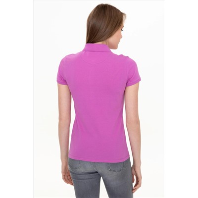 Kadın Menekşe Basic Polo Yaka Tişört