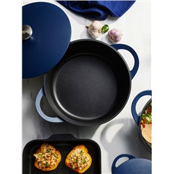 Кастрюля, 28 см, 6.3 л, с крышкой, с покрытием, алюминий, синяя, Agile