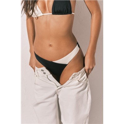 Braga bikini tanga color block B&W