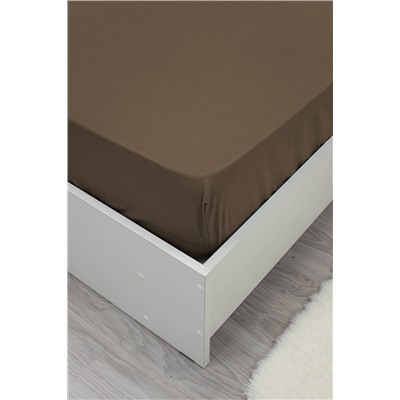 Простыня на резинке горький шоколад 180х200  бязь 120гр/м Текстильная коллекция