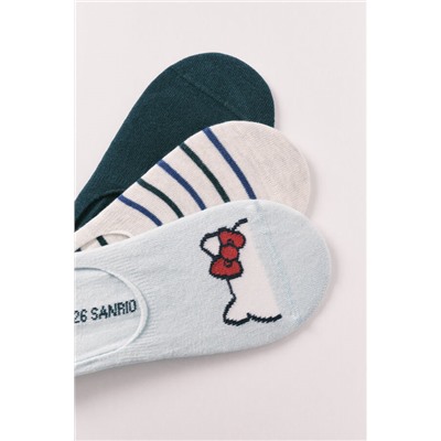 Pack 3 calcetines slip estampado Hello Kitty verde