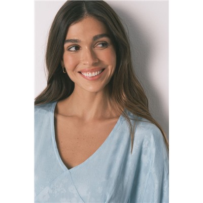 Camisón largo escote frunce