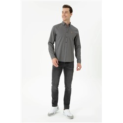 Erkek Antrasit Uzun Kollu Gömlek