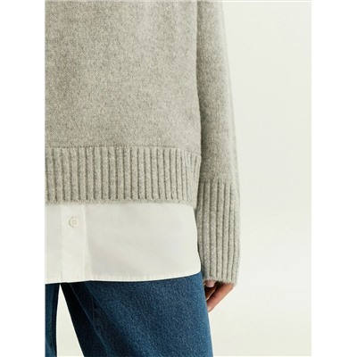 Джемпер из вискозного трикотажа с добавлением шерсти, B3234/hermetis