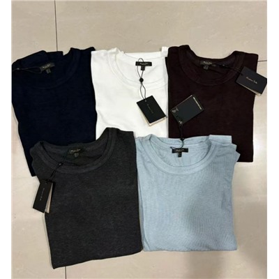 Женская футболка из мягкой эластичной хлопковой смеси с круглым вырезом и длинным рукавом МАССИМО Д