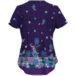 UA Butterfly Chic Grape Print Scrub Top