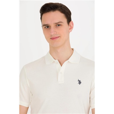 Erkek Ekru Basic Polo Yaka Tişört