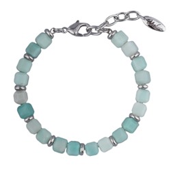 Браслет Селена (амазонит 8мм; покрытие родий) 17-21см, Есть комплект