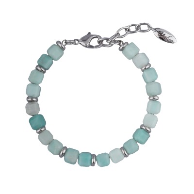 Браслет Селена (амазонит 8мм; покрытие родий) 17-21см, Есть комплект