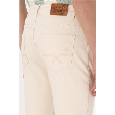 Erkek Ekru Jean Pantolon