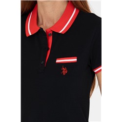 Kadın Siyah Polo Yaka Tişört