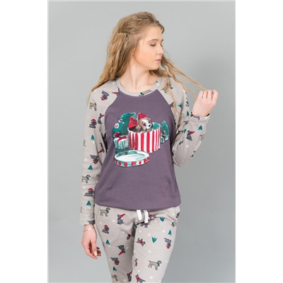 Женская пижама с брюками и кофтой 144