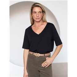 Футболка из 100% хлопка с V-образным вырезом