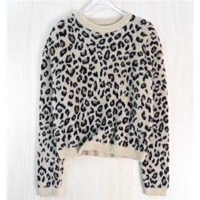 Жаккардовый свитер с леопардовым принтом ЗАР*А