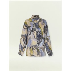 Рубашка с абстрактным принтом из 100% вискозы, B3245/prometeus