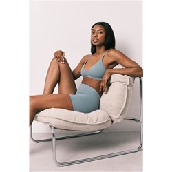 Top triangular canalé sin costuras azul