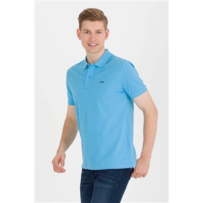 Erkek Turkuaz Basic Polo Yaka Tişört