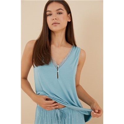 Pijama Capri flores azul