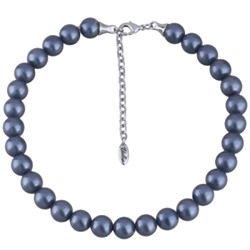 Бусы (Майорка 12мм черничная; покрытие родий) 38-45см, Есть комплект