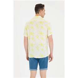 Erkek Ekru Kısa Kollu Gömlek