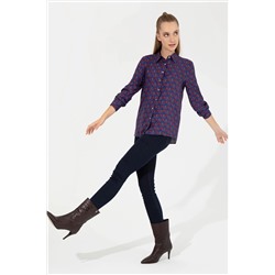 Kadın Mavi Uzun Kollu Gömlek