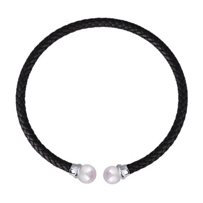 Колье-чокер Дуэт (Майорка 16мм белая; покрытие родий), Есть комплект