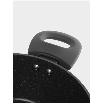 Кастрюля, 20 см, 2,3 л, с крышкой, с покрытием, алюминий, серо-черная, Robust