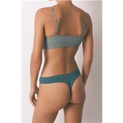 Tanga lisa fruncida verde