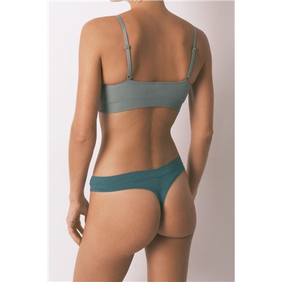 Tanga lisa fruncida verde