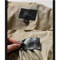 Женский короткий тренч/куртка свободного кроя из саржевой ткани ЗАР*А