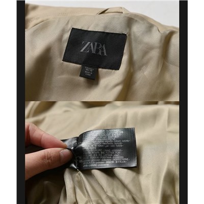 Женский короткий тренч/куртка свободного кроя из саржевой ткани ЗАР*А