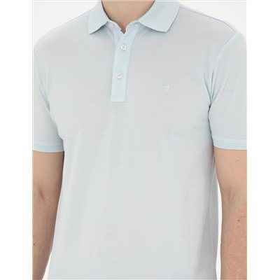 Açık Mavi Slim Fit Merserize Tişört