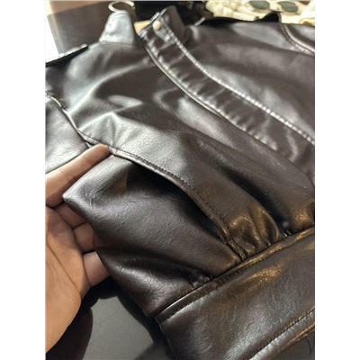 Женская укороченная куртка из искусственной кожи в ретро стиле ЗАР*А