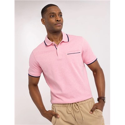SOLID INTERLOCK POLO SHIRT WITH HIDDEN POCKET