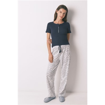 Pantalón largo algodón estampado floral