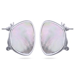 Серьги Амфитрита (перламутр; покрытие родий), Есть комплект