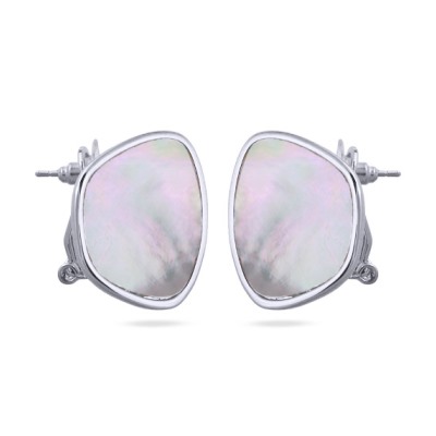 Серьги Амфитрита (перламутр; покрытие родий), Есть комплект