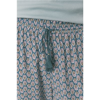 Pantalón largo carrot viscosa print sellos