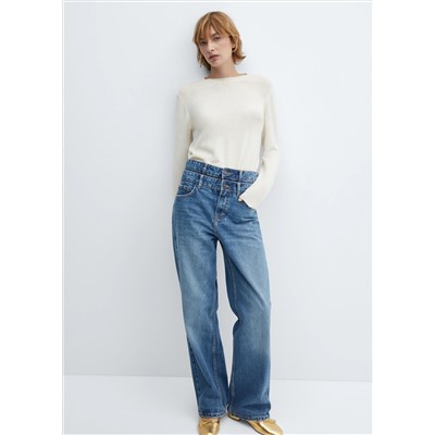 Jeans rectos doble cintura