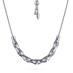 Колье Бамбук (покрытие родий) 70см, Есть комплект