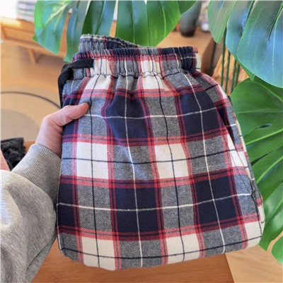 Домашние фланелевые штаны с карманами