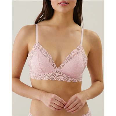 Sujetador triangular push-up de encaje