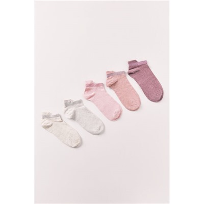 Pack 5 calcetines cortos deportivos rosas
