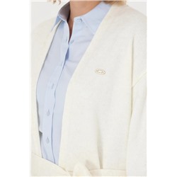 Kadın Krem Melanj Triko Hırka