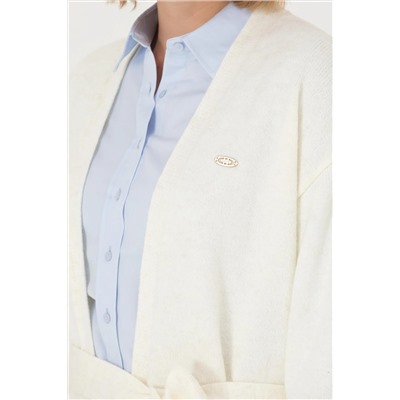 Kadın Krem Melanj Triko Hırka