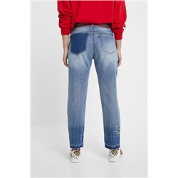 Pantalón vaquero Boyfriend tachuelas