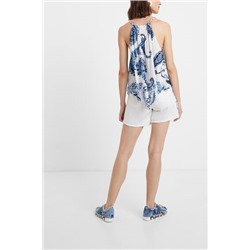 Blusa viscosa escote cuadrado
