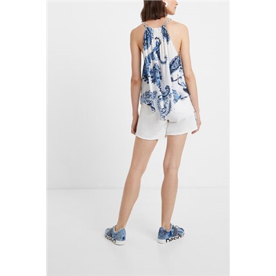 Blusa viscosa escote cuadrado