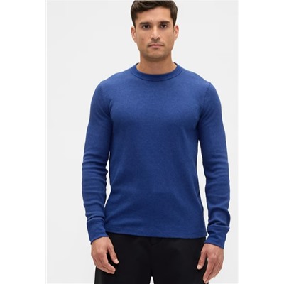 Waffle-Knit Crewneck T-Shirt