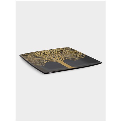 Тарелка, 21х21 см, 4 шт, керамика, черный, Singapore